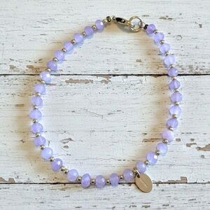 Dainty Light Lilac Quartz & Gold Filled Beaded Bracelet